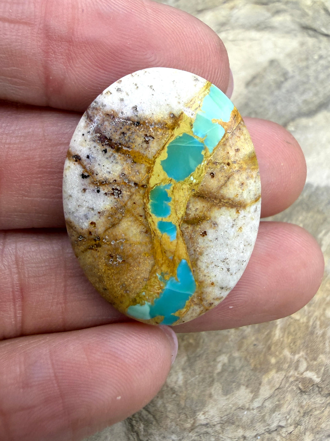 RARE Royston Ribbon Turquoise (NV) 24x31mm Handcut