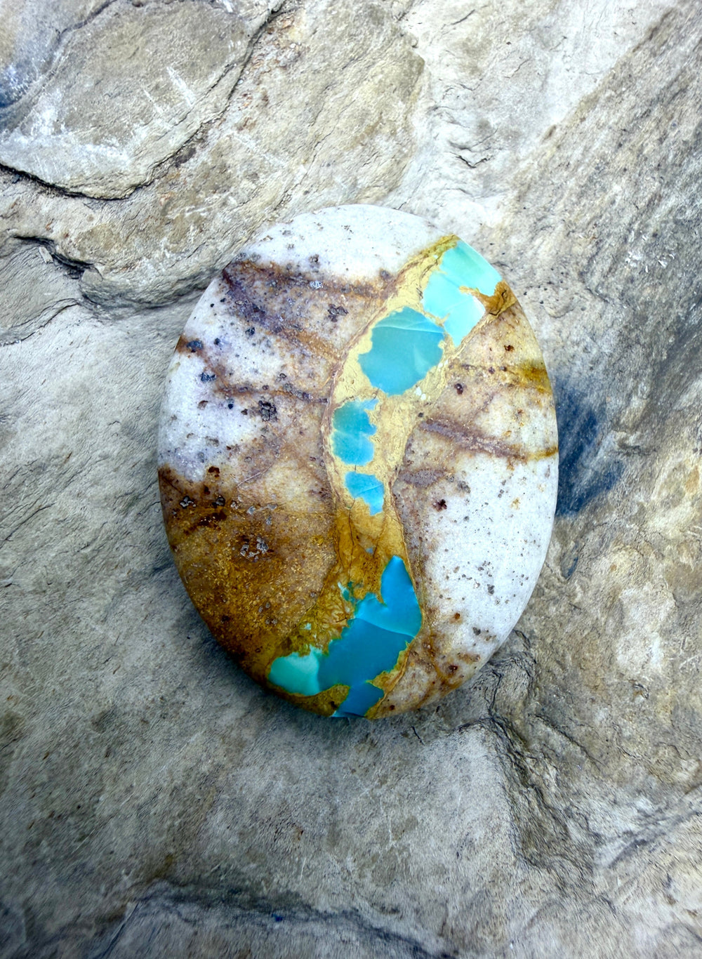 RARE Royston Ribbon Turquoise (NV) 24x31mm Handcut
