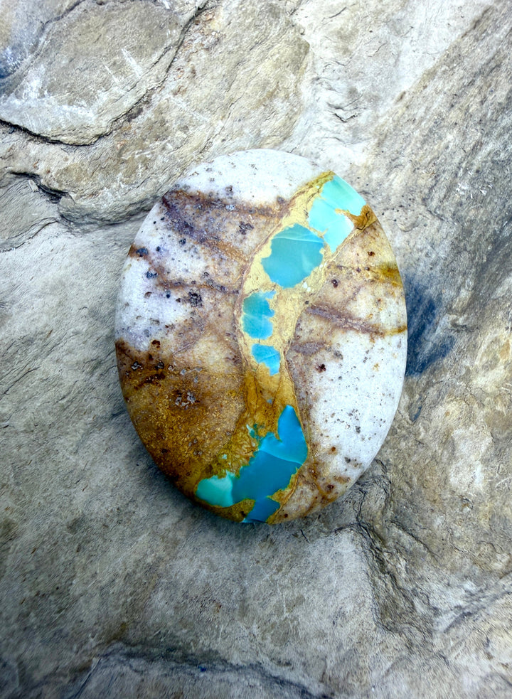 RARE Royston Ribbon Turquoise (NV) 24x31mm Handcut