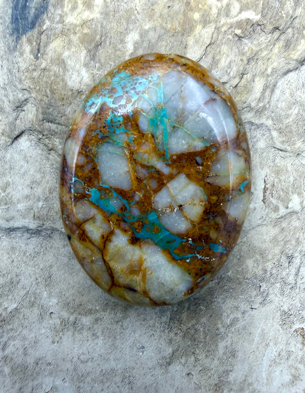 RARE Royston Ribbon Turquoise (NV) 24x32mm BIG Oval Focal