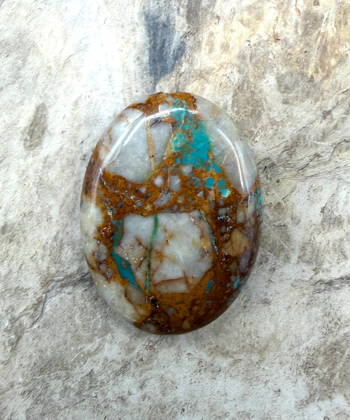 RARE Royston Ribbon Turquoise (NV) 24x32mm Oval Focal Bead