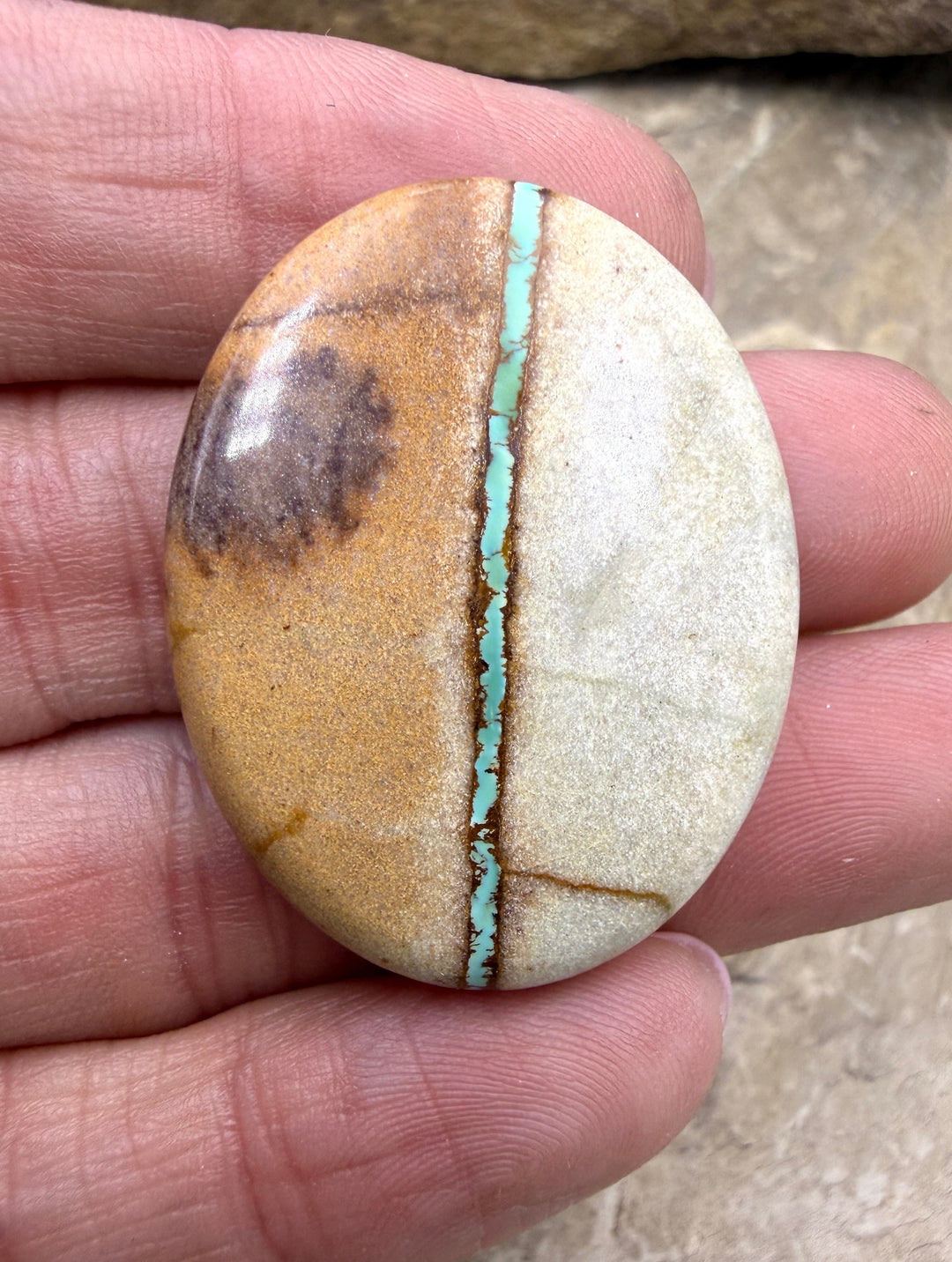 RARE Royston Ribbon Turquoise (NV) 28x36mm BIG Oval Focal