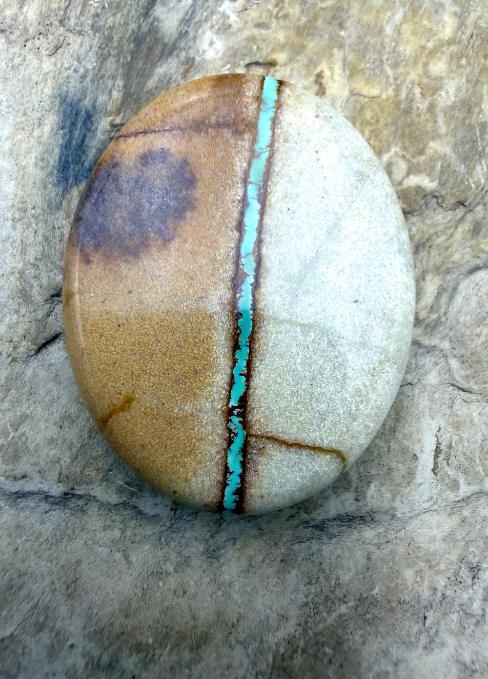 RARE Royston Ribbon Turquoise (NV) 28x36mm BIG Oval Focal