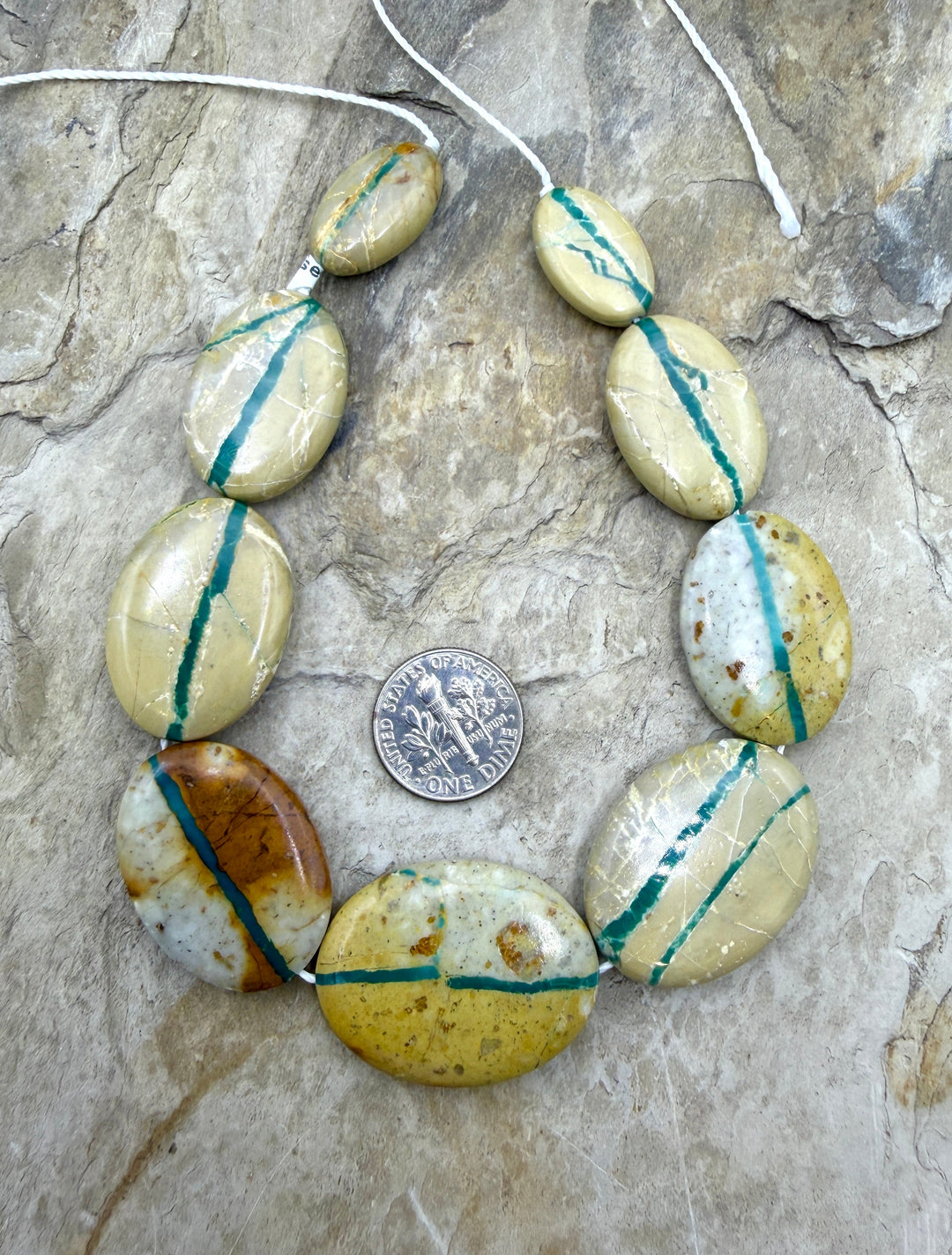 RARE Royston Ribbon Turquoise (NV) Handcut Graduated Oval