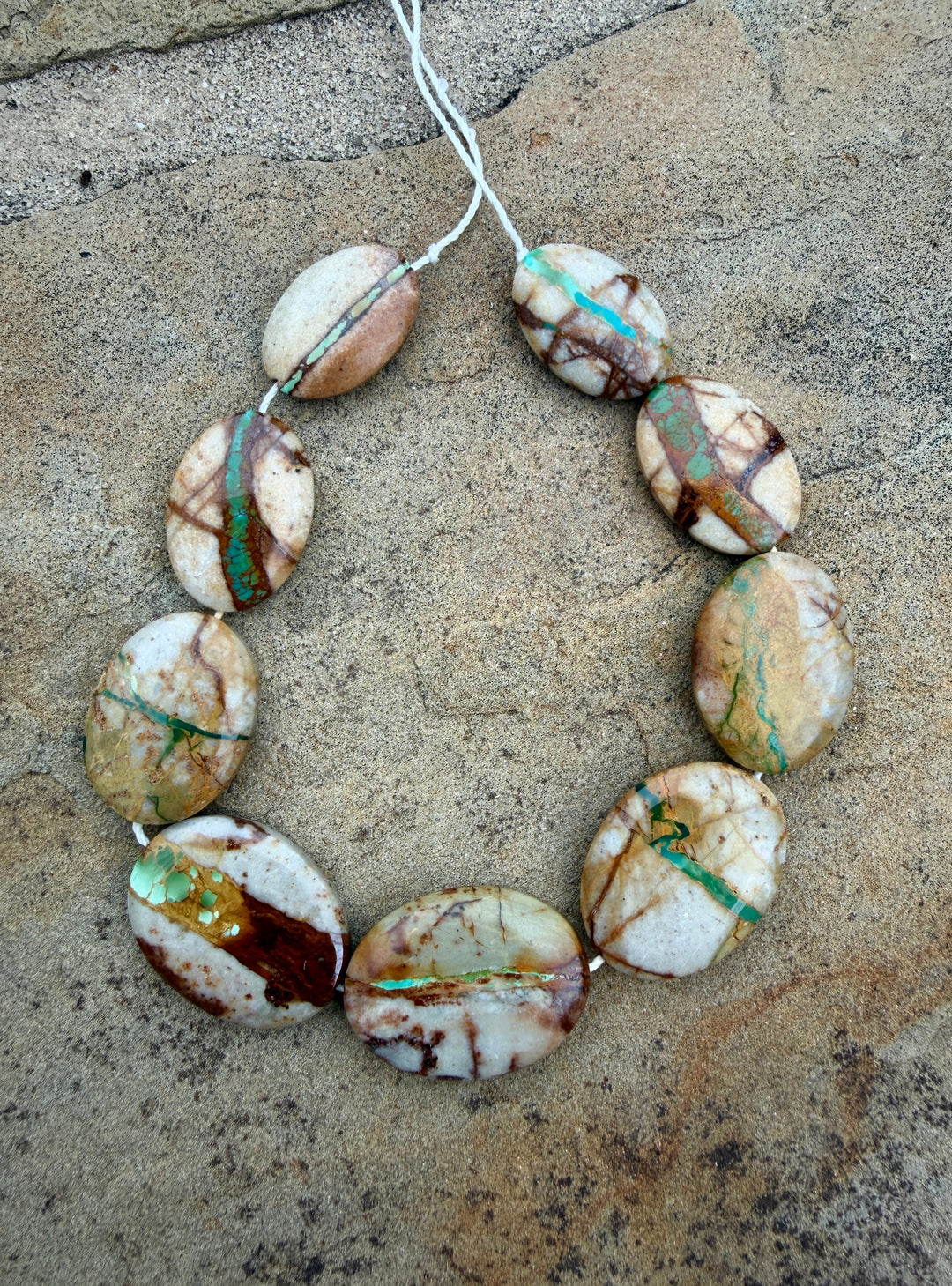 RARE Royston Ribbon Turquoise (NV) Handcut Graduated Oval