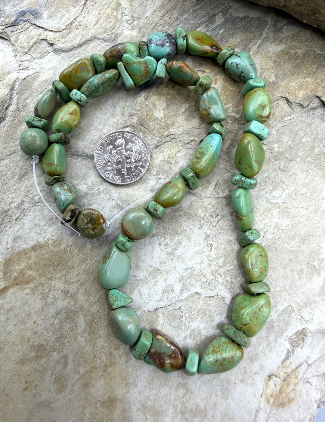 RARE Royston Turquoise (NV) Designer Nugget Strand 15