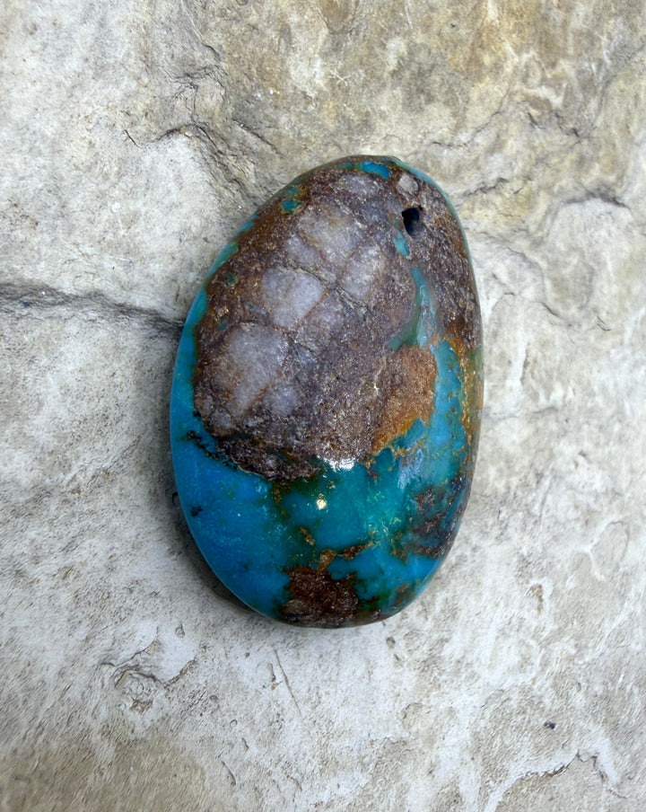 RARE Royston Turquoise (NV) Focal Pendant Bead 23x33x10mm