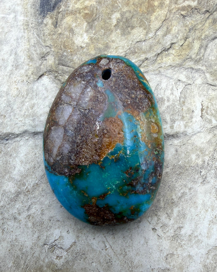 RARE Royston Turquoise (NV) Focal Pendant Bead 23x33x10mm