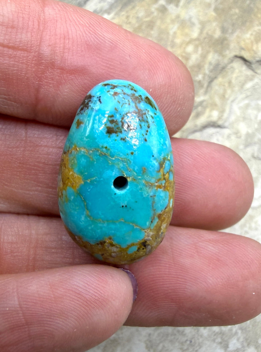 RARE Royston Turquoise (NV) HUGE Focal Bead 16x25x12mm
