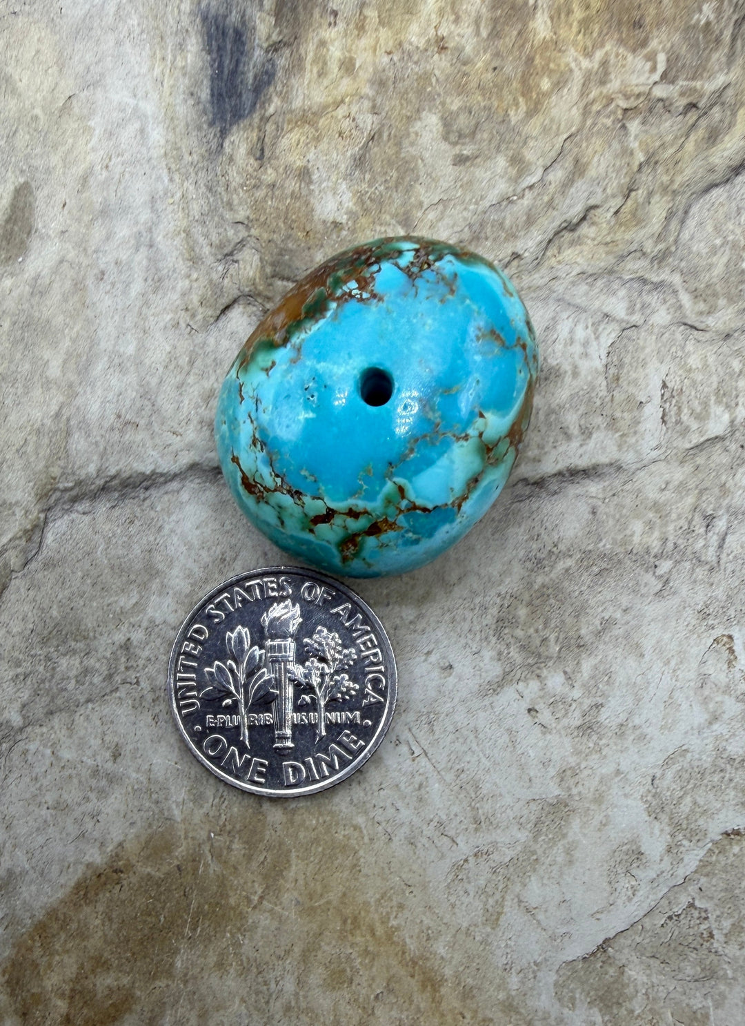 RARE Royston Turquoise (NV) HUGE Focal Bead 21x25x16mm