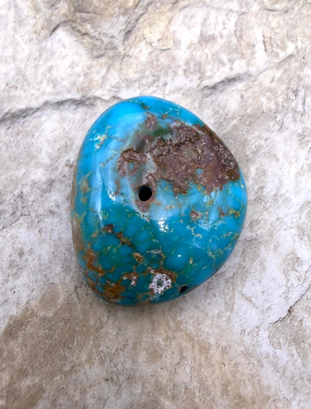 RARE Royston Turquoise (NV) HUGE Focal Bead 25x30x12mm