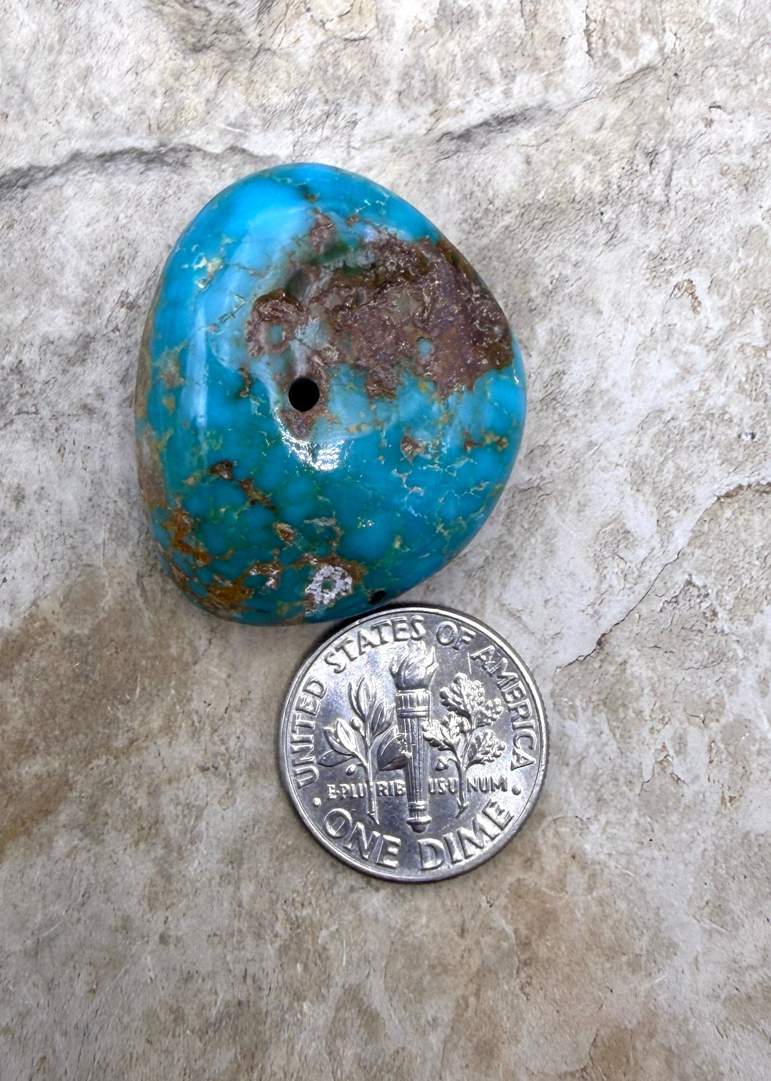 RARE Royston Turquoise (NV) HUGE Focal Bead 25x30x12mm