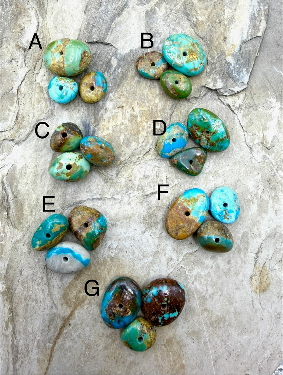 RARE Royston Turquoise (NV) Large Hole Bead Sets Select