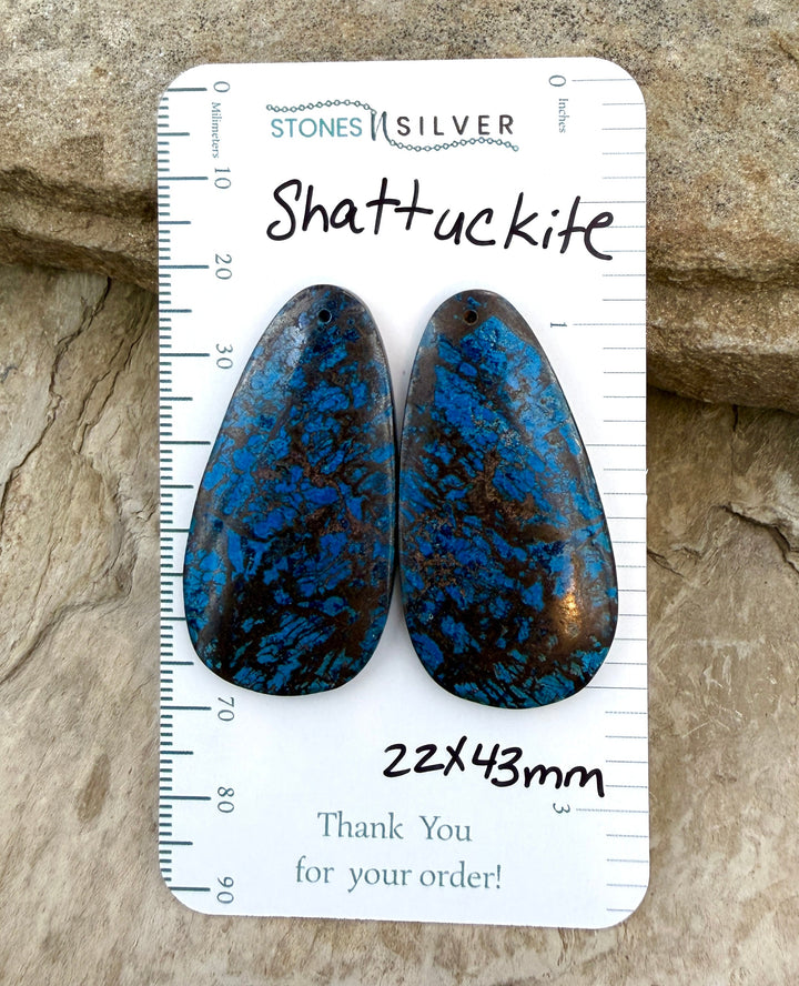 RARE Shattukckite (Arizona) BIG Earring Bead Slab Pair