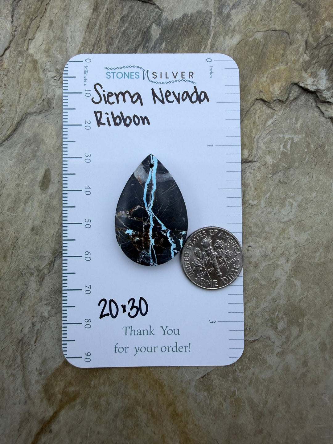 RARE Sierra Nevada Ribbon Turquoise (Nevada) Focal Pendant