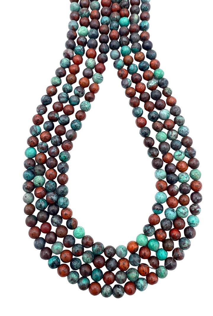 RARE Sonora Sunset Chrysocolla 4mm Round Beads 8 inch strand