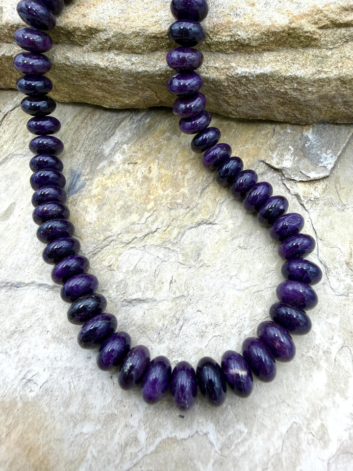 RARE Sugilite (South Africa) 10mm Rondelle Beads 15.5 Inch