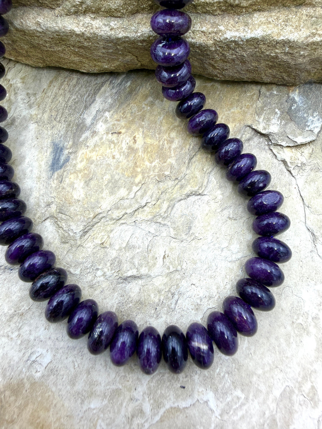 RARE Sugilite (South Africa) 10mm Rondelle Beads 15.5 Inch