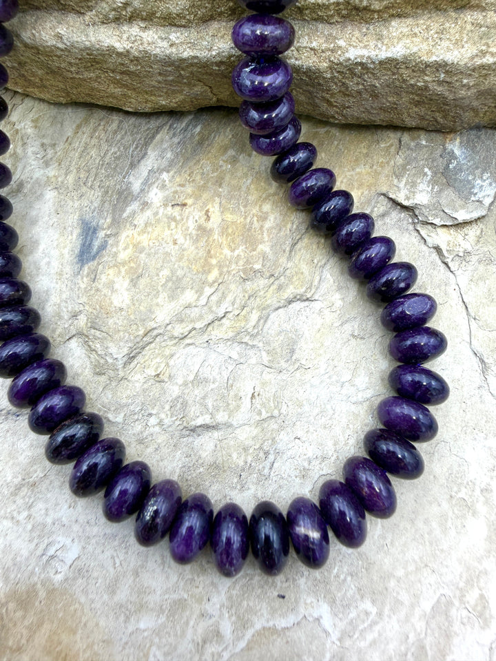 RARE Sugilite (South Africa) 10mm Rondelle Beads 15.5 Inch