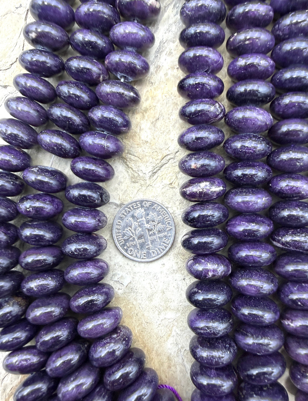 RARE Sugilite (South Africa) 12mm Rondelle Beads 8 Inch