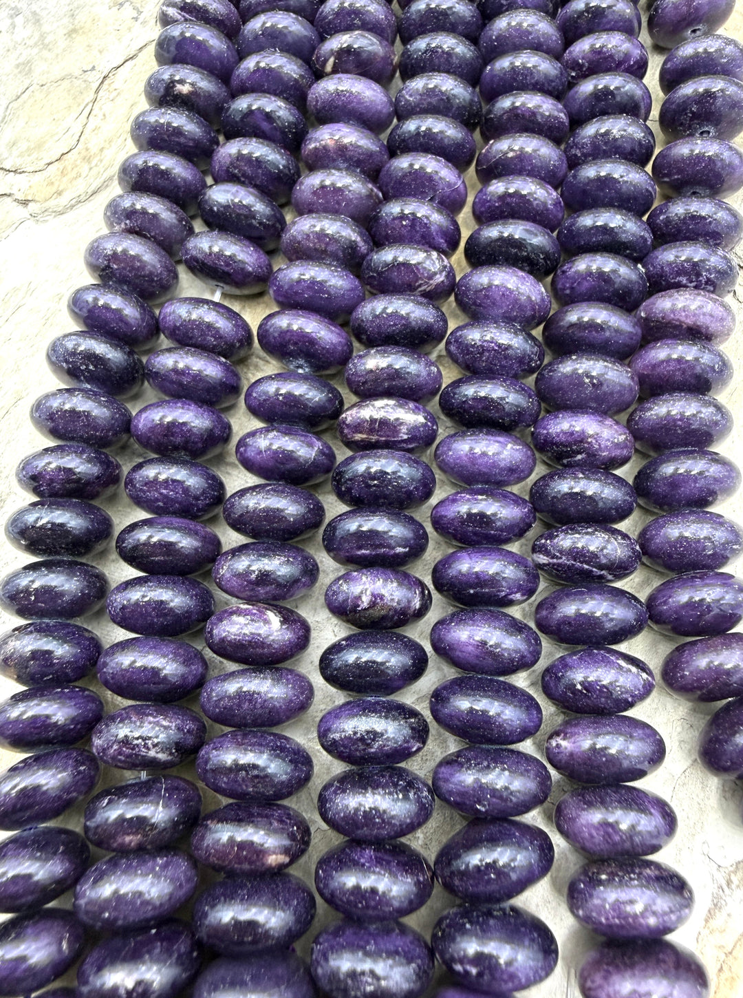 RARE Sugilite (South Africa) 12mm Rondelle Beads 8 Inch