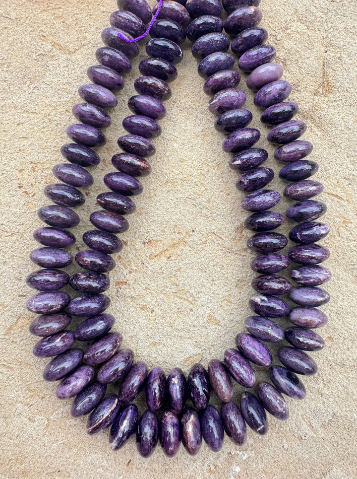 RARE Sugilite (South Africa) 15x8mm Rondelle Beads 16 Inch