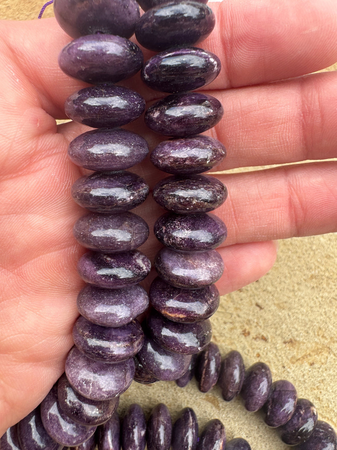 RARE Sugilite (South Africa) 15x8mm Rondelle Beads 16 Inch