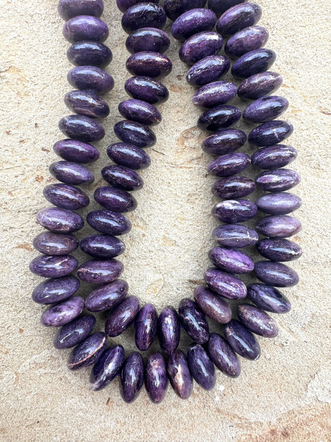 RARE Sugilite (South Africa) 15x8mm Rondelle Beads 16 Inch