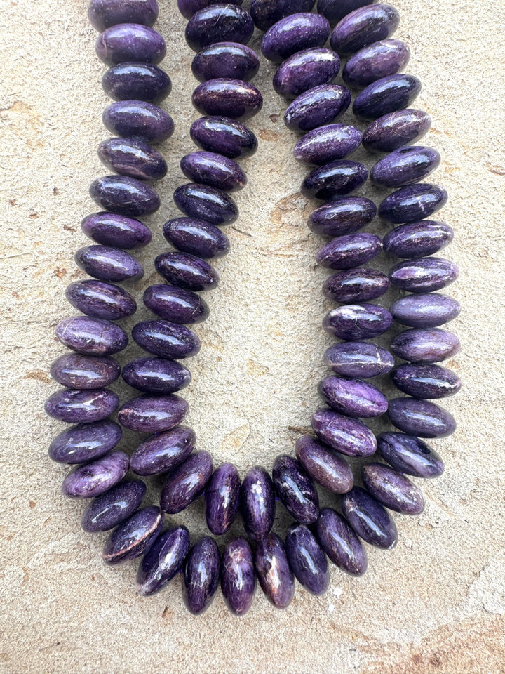 RARE Sugilite (South Africa) 15x8mm Rondelle Beads 16 Inch