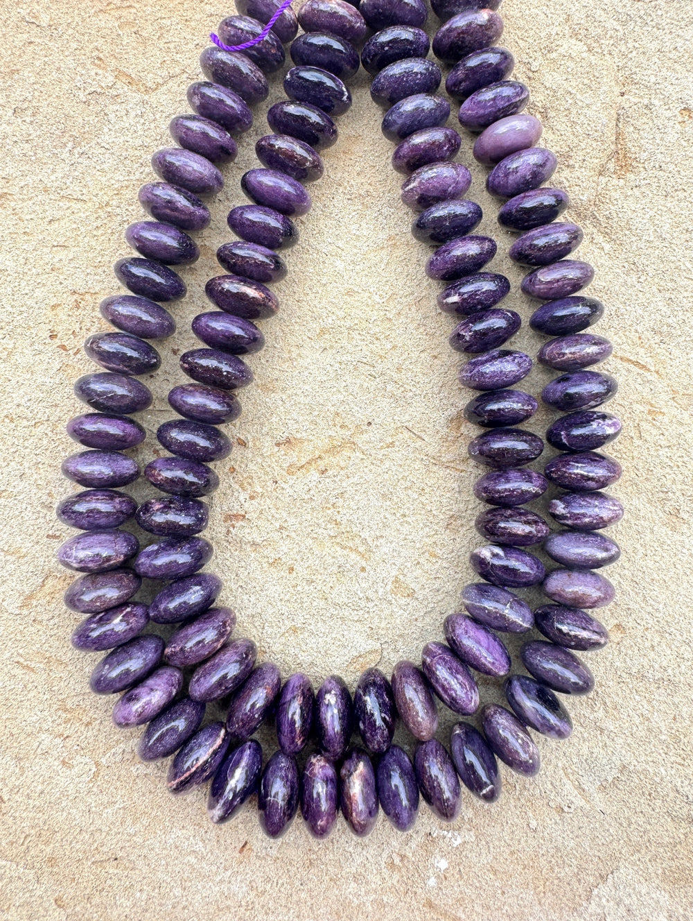 RARE Sugilite (South Africa) 15x8mm Rondelle Beads 16 Inch