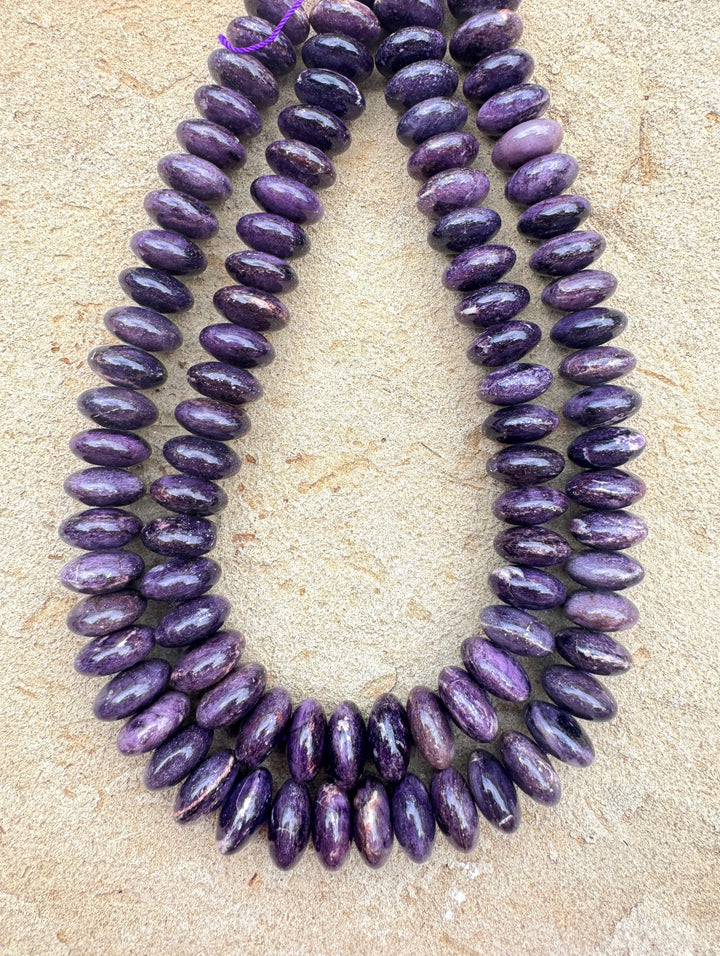 RARE Sugilite (South Africa) 15x8mm Rondelle Beads 16 Inch