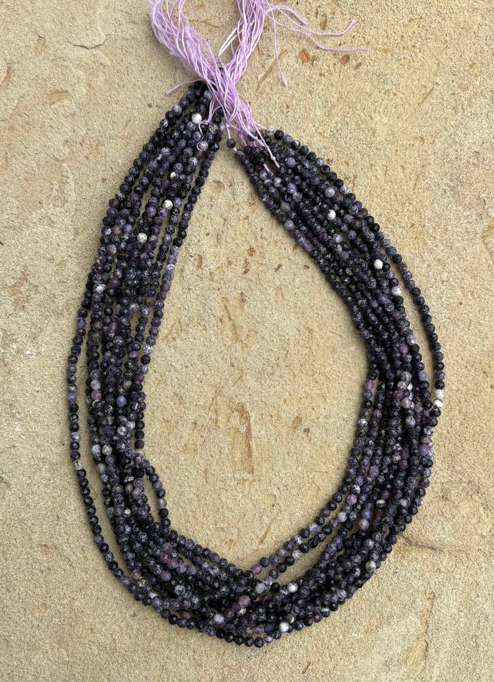 RARE Sugilite (South Africa) 3mm Round Micro-Faceted Bead