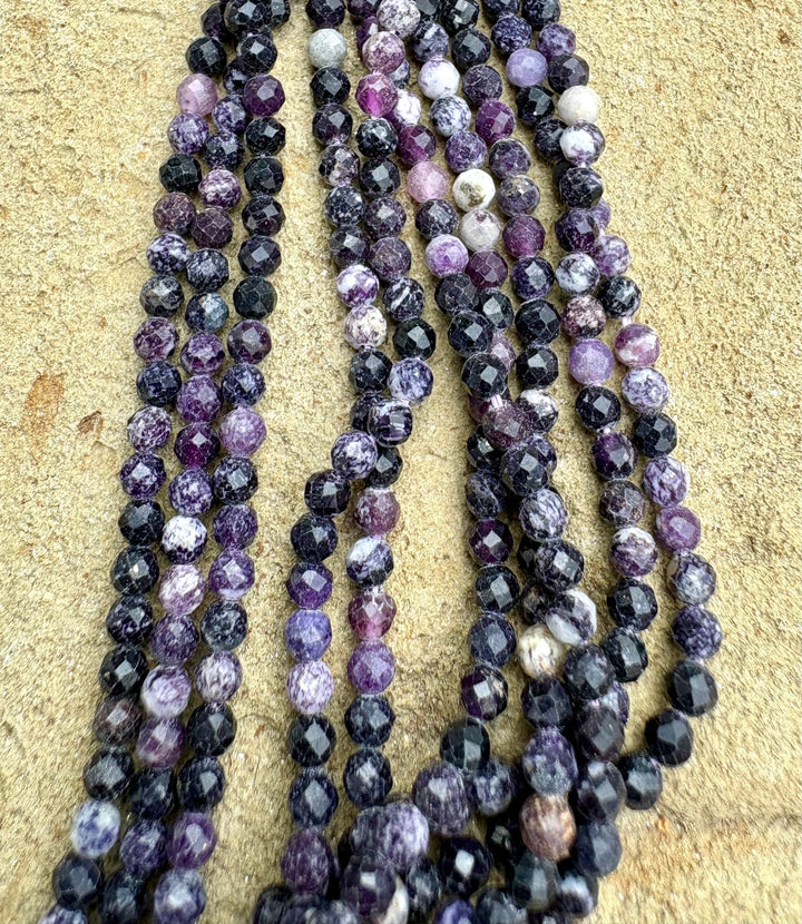 RARE Sugilite (South Africa) 3mm Round Micro-Faceted Bead