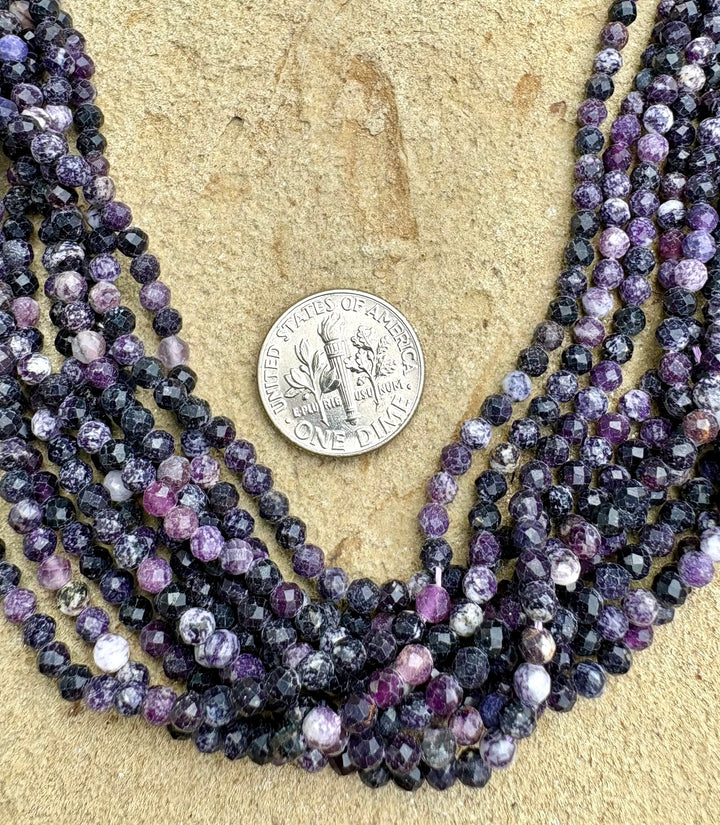 RARE Sugilite (South Africa) 3mm Round Micro-Faceted Bead