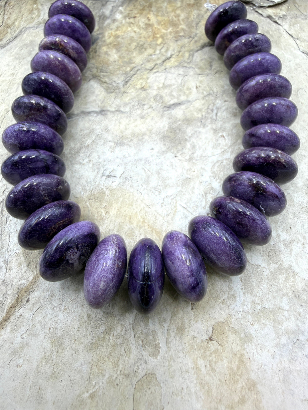 RARE Sugilite (South Africa) BIG Rondelle Beads 15x8mm 7.5