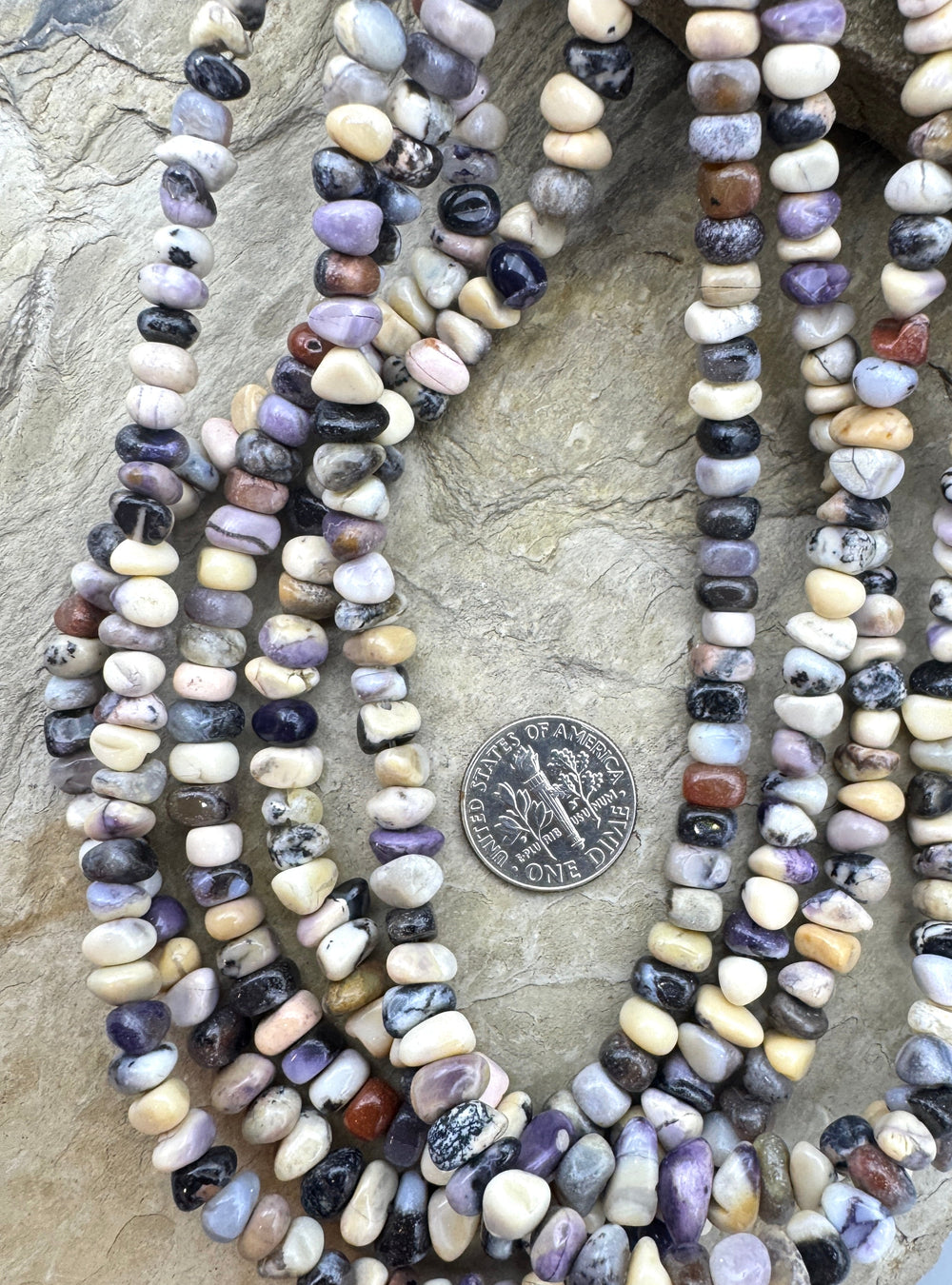 RARE Utah Tiffany Stone 4-7mm Nugget Bead Strand 16 inch