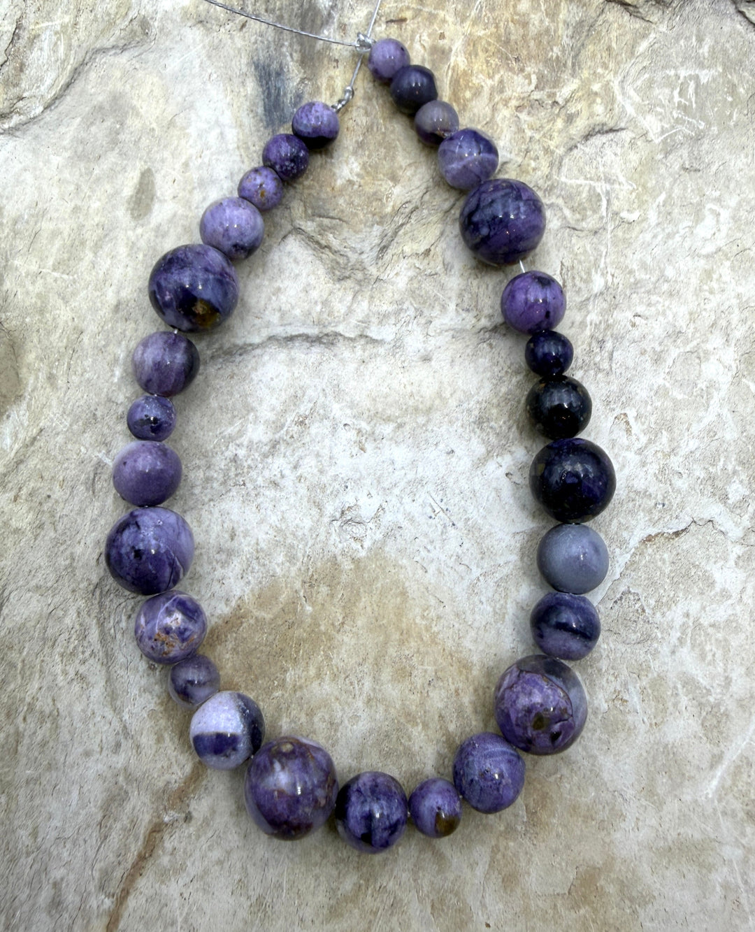 RARE Utah Tiffany Stone Designer Bead Strand 5-10mm Round