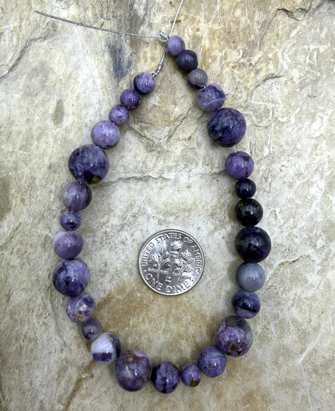 RARE Utah Tiffany Stone Designer Bead Strand 5-10mm Round