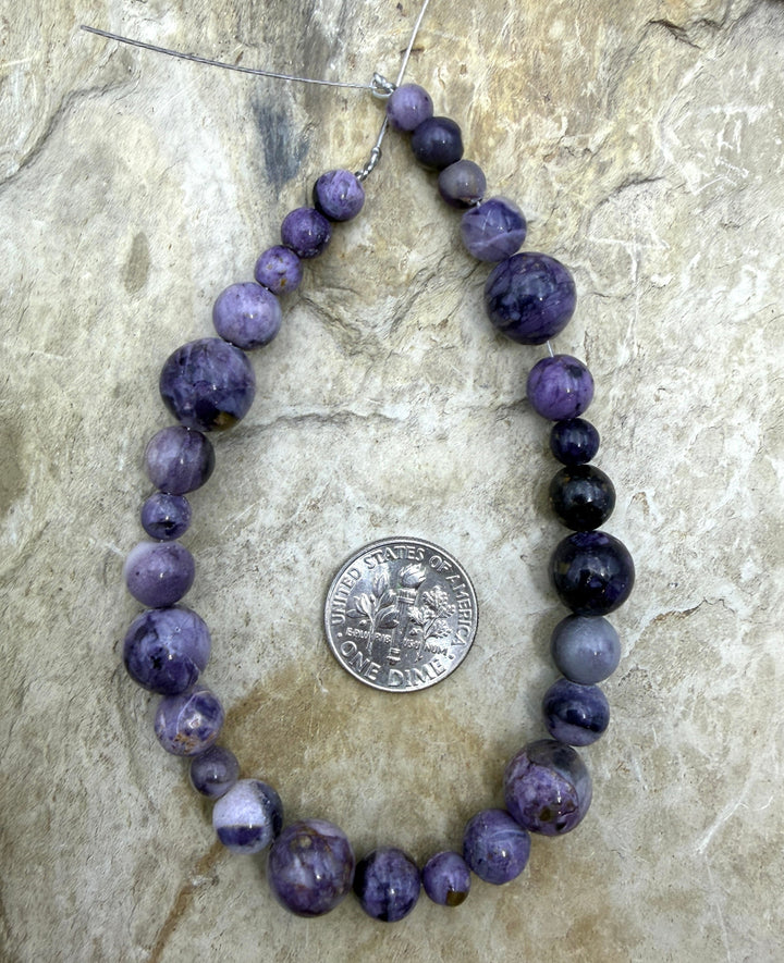 RARE Utah Tiffany Stone Designer Bead Strand 5-10mm Round