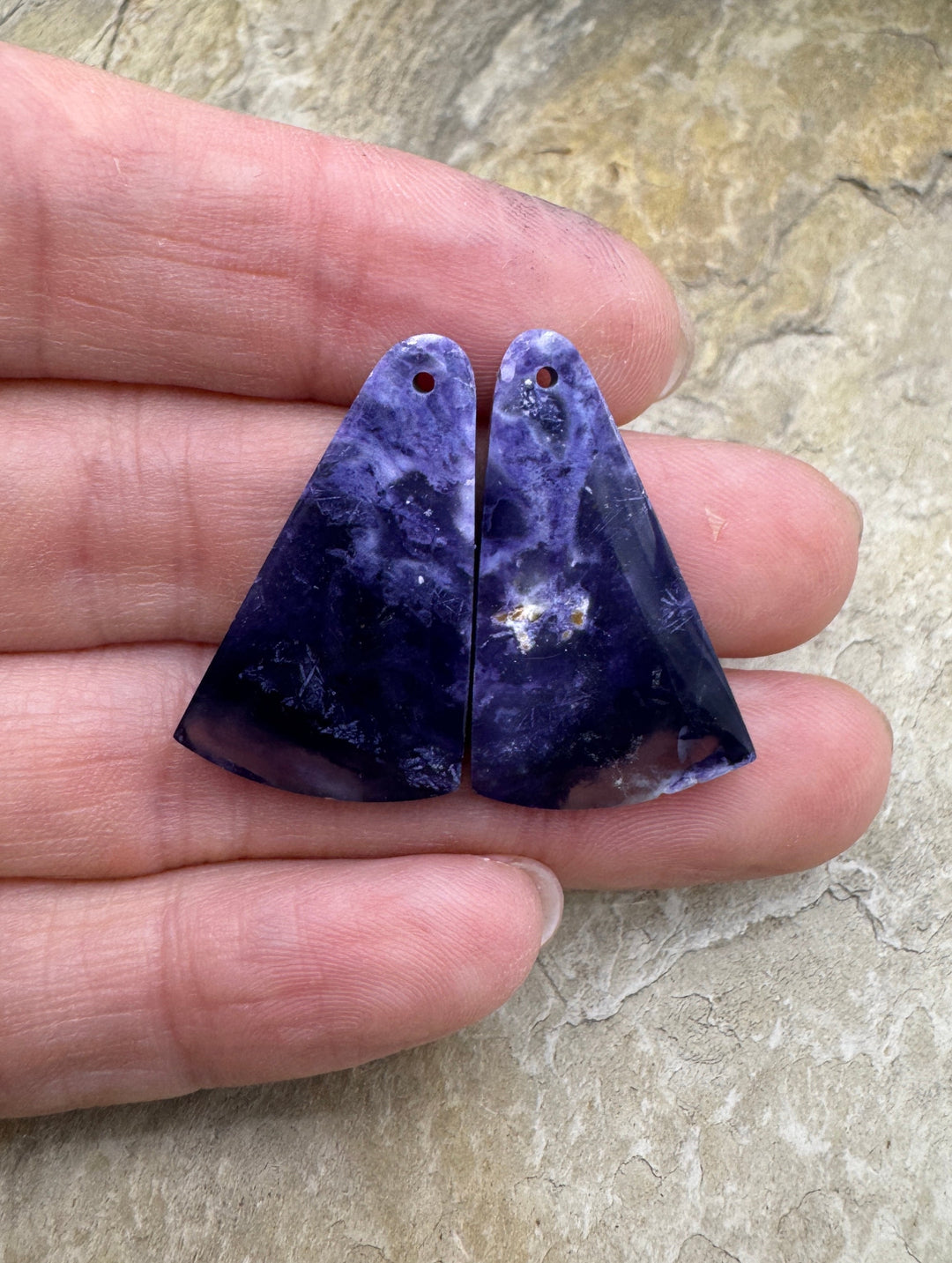RARE Utah Tiffany Stone Matching Earring Slab Bead Pair