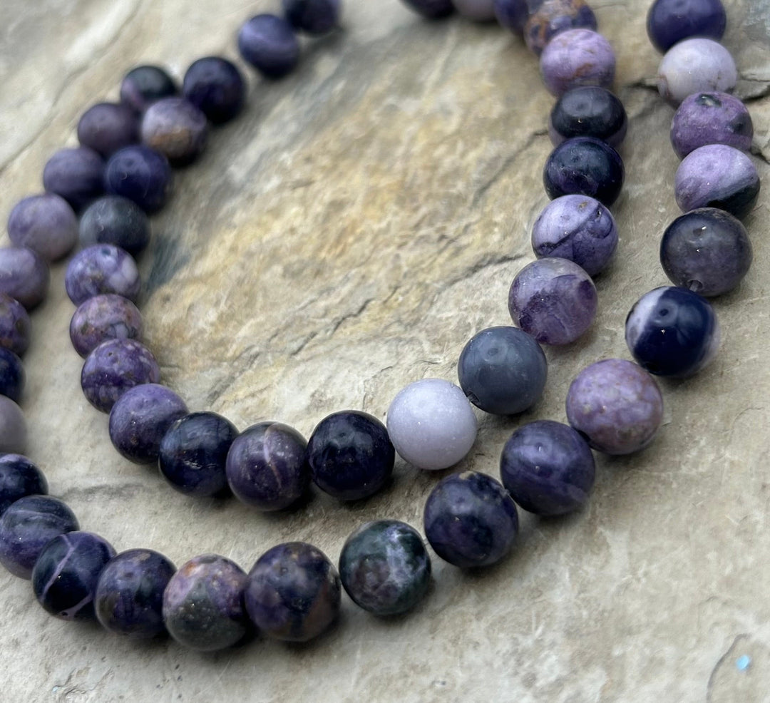 RARE Utah Tiffany Stone Round Beads 8mm ONE 7.5 Inch Strand