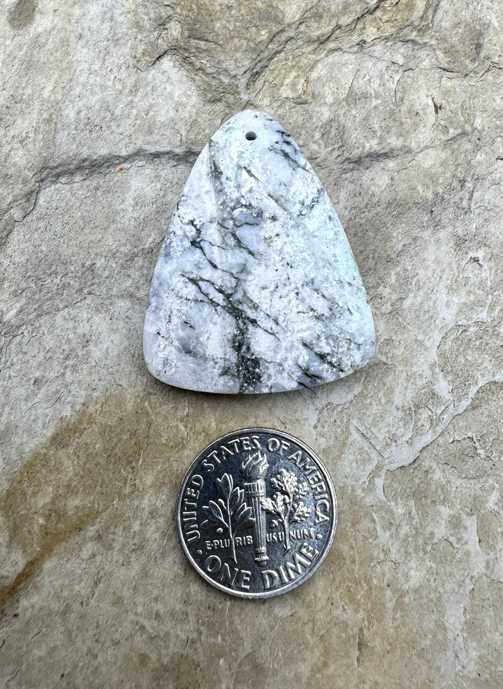 RARE White Buffalo (Arizona) Focal Pendant Bead 26x33mm