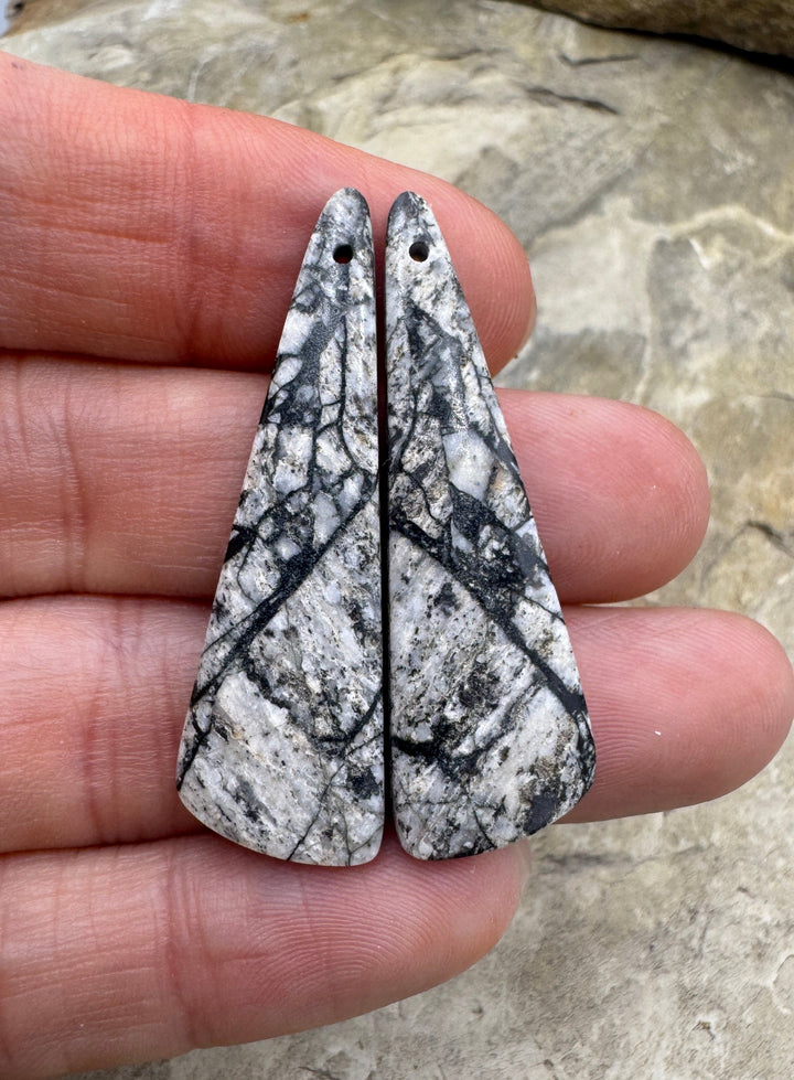 RARE White Buffalo (Arizona) Matching Earring Slab Bead