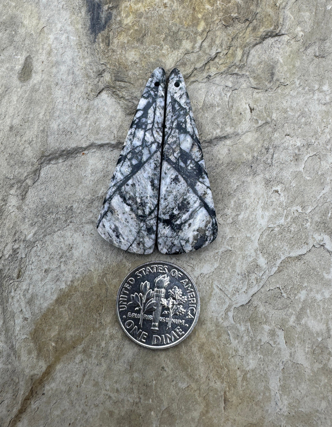 RARE White Buffalo (Arizona) Matching Earring Slab Bead