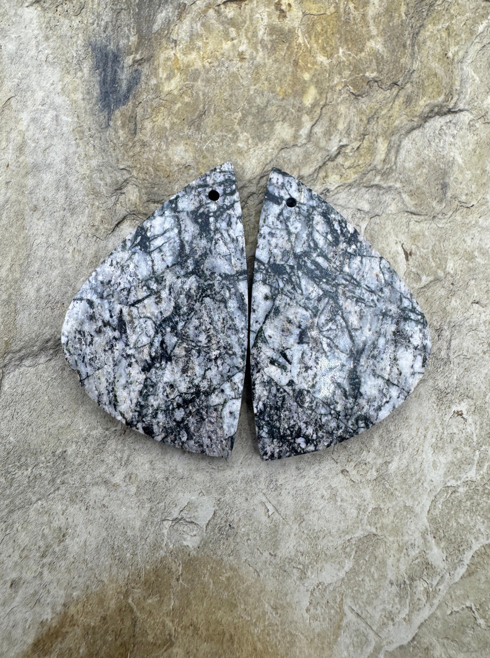 RARE White Buffalo (Arizona) Matching Earring Slab Bead