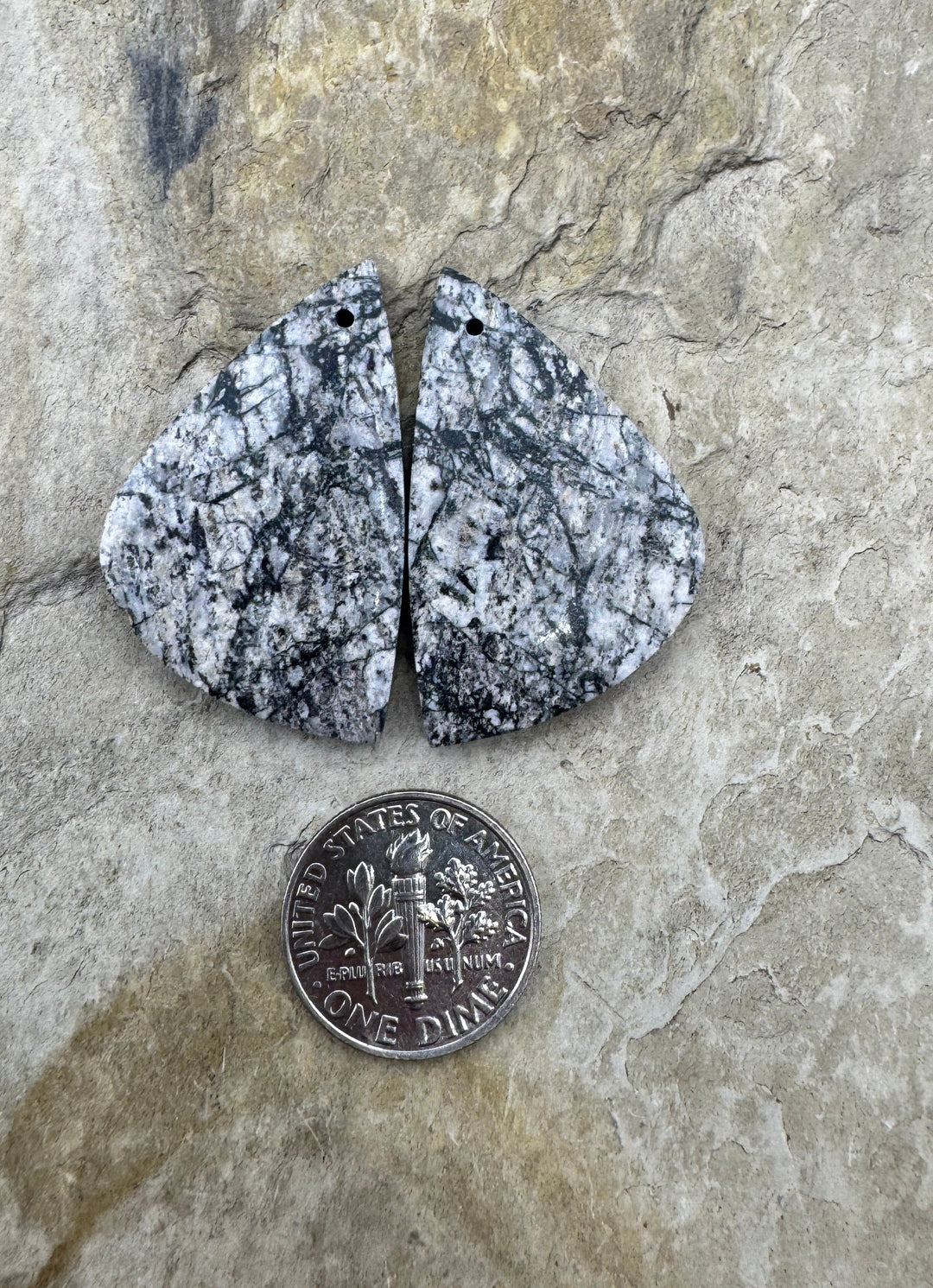 RARE White Buffalo (Arizona) Matching Earring Slab Bead