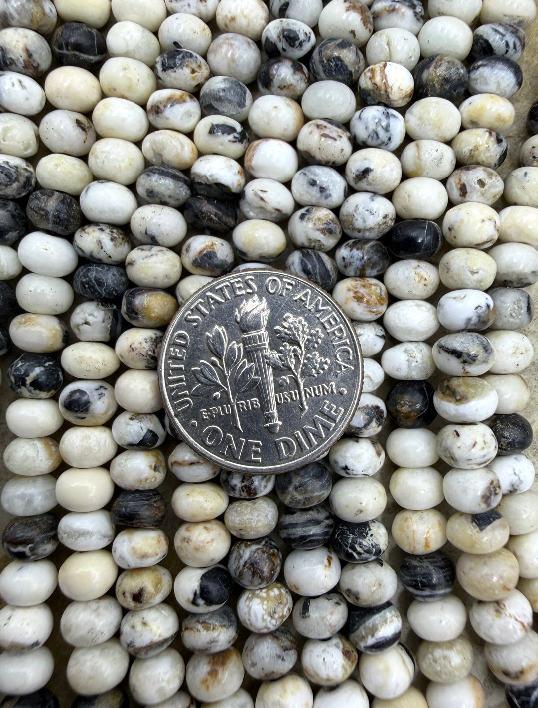 RARE White Buffalo (Nevada) 5mm Rondelle Shaped Rondelle
