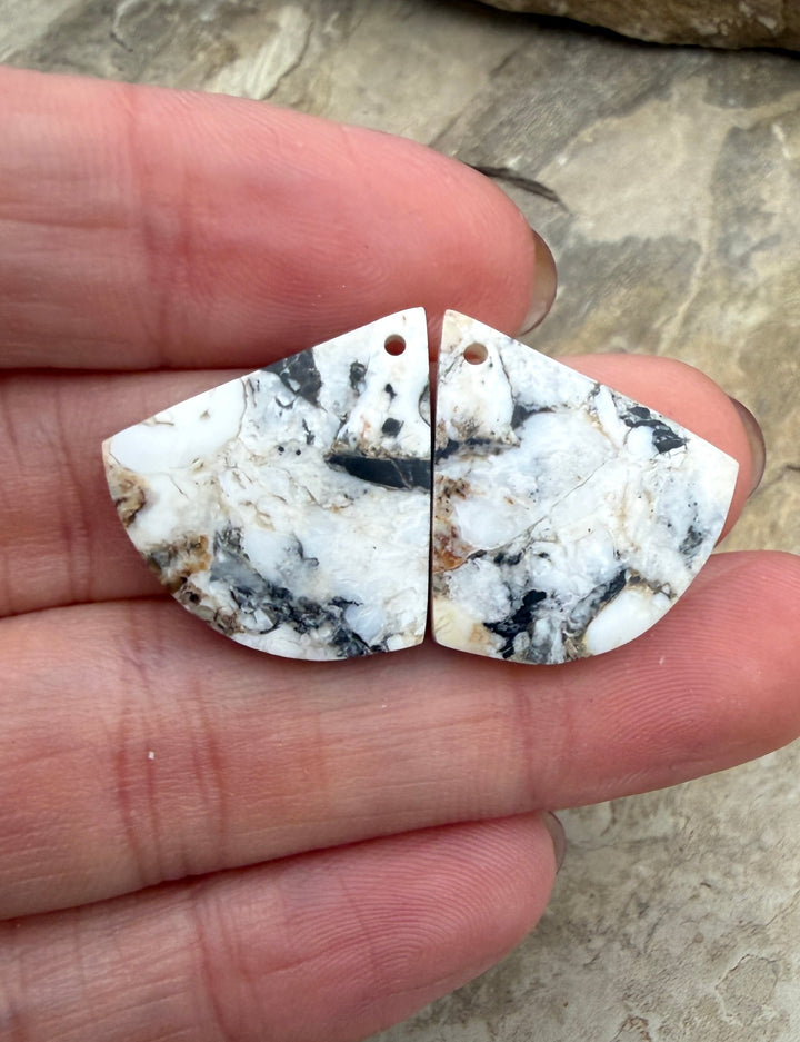 RARE White Buffalo (Nevada) Composite Earring Bead Slab