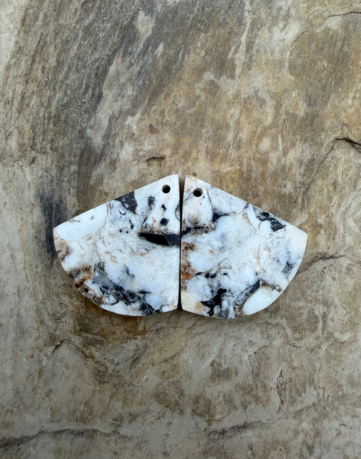 RARE White Buffalo (Nevada) Composite Earring Bead Slab