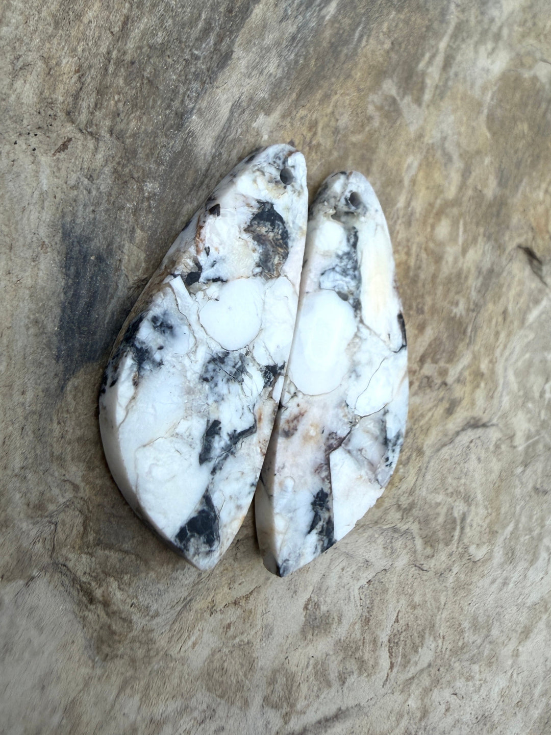 RARE White Buffalo (Nevada) Composite Earring Bead Slab